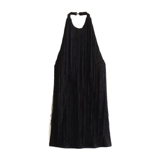 Glamorous Party Halter Neck Fringe Mini Dress