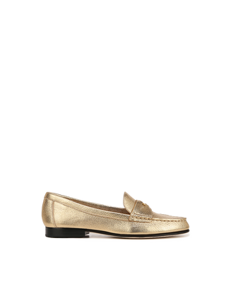 Penny Metallic Leather Loafer