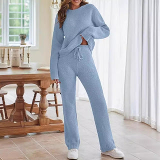 Women's Ultra-Soft Loungewear Set - Round Neck Top & Matching Pants