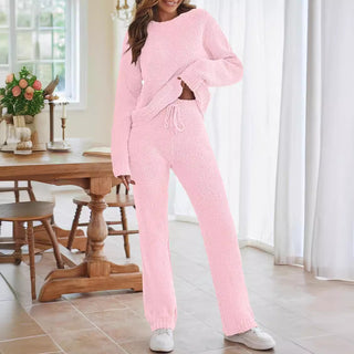 Women's Ultra-Soft Loungewear Set - Round Neck Top & Matching Pants