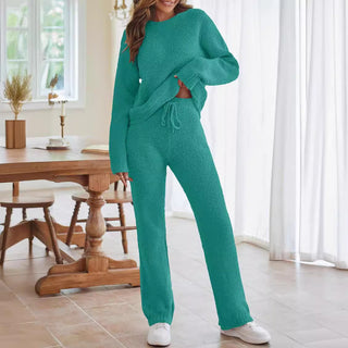 Women's Ultra-Soft Loungewear Set - Round Neck Top & Matching Pants